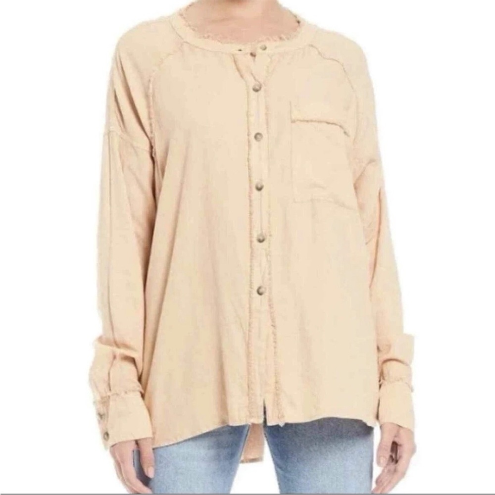 Free People's We the Free Keep It Simple button-down oversized top Shirt Small